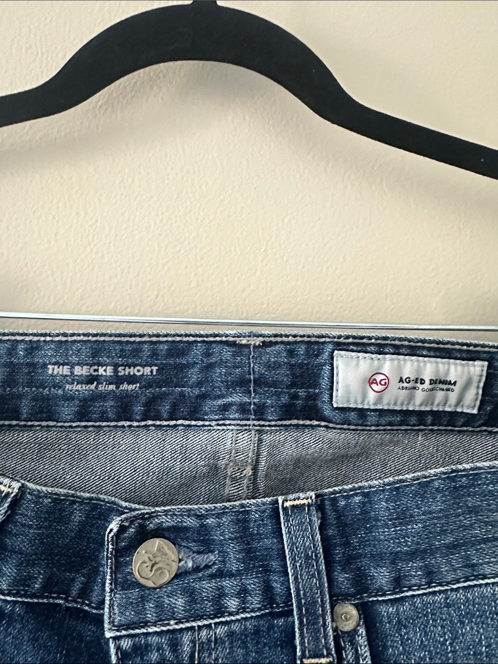 Ag Adriano Goldschmied Womens Becke Denim Shorts Raw Hem Size 27 Coadtal Cowgirl - Picture 8 of 10